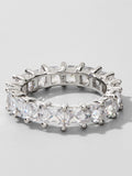 925 Silver Zircon Baguette Ring Ice Out Jewelry