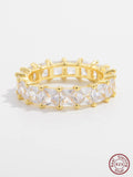 925 Silver Zircon Baguette Ring Ice Out Jewelry