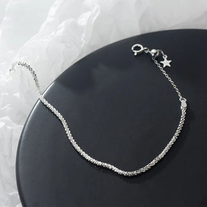 925 Silver Full-sky Star Women's Bracelet Charm Chain Adjustable Jewelry