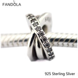 925 Sterling Silver Galaxy Charm Clear CZ for DIY Bracelet Bead