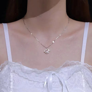 925 Sterling Silver Galaxy Crystal Pendant Necklace Gift for Women