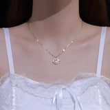 925 Sterling Silver Galaxy Crystal Pendant Necklace Gift for Women