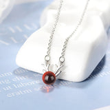 925 Silver Garnet Antlers Crystal Necklace Wedding Jewelry