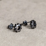Sterling Silver Gear Stud Earrings Vintage Punk Jewelry for Women