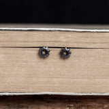 Sterling Silver Gear Stud Earrings Vintage Punk Jewelry for Women