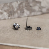 Sterling Silver Gear Stud Earrings Vintage Punk Jewelry for Women