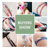 925 Silver Leather Chain Bracelet with Snake Clasp