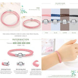 925 Silver Leather Chain Bracelet with Snake Clasp