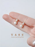 925 Silver Pearl Earrings 18K Plated Wedding Party Jewelry