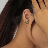 925 Silver Abalone Shell Stud Earrings Vintage Jewelry Gift