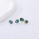 925 Silver Abalone Shell Stud Earrings Vintage Jewelry Gift