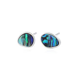925 Silver Abalone Shell Stud Earrings Vintage Jewelry Gift