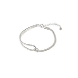 925 Silver Geometric Knot Bracelet Chain Minimalist Jewelry Gift