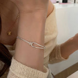 925 Silver Geometric Knot Bracelet Chain Minimalist Jewelry Gift