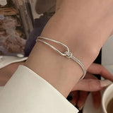 925 Silver Geometric Knot Bracelet Chain Minimalist Jewelry Gift