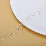 925 Sterling Silver Geometric Circle Bracelet Round Anklet