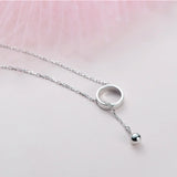 925 Silver Circle Tassel Necklace Multi Wear Collar Clavicle Chain
