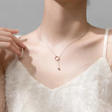 925 Silver Circle Tassel Necklace Multi Wear Collar Clavicle Chain