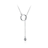 925 Silver Circle Tassel Necklace Multi Wear Collar Clavicle Chain
