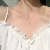 925 Silver Circle Tassel Necklace Multi Wear Collar Clavicle Chain