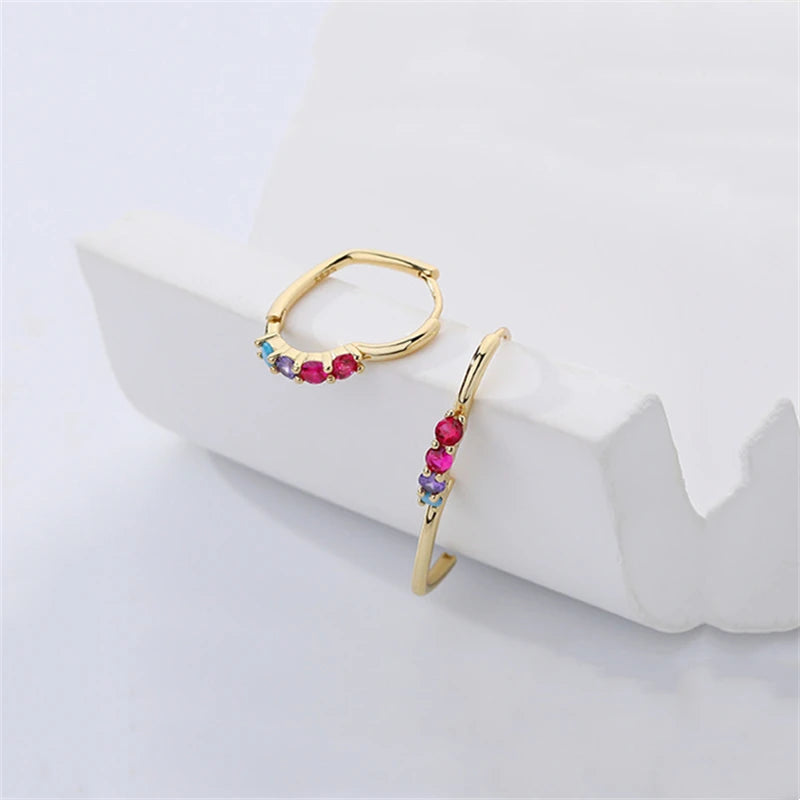 925 Silver CZ Heart Hoop Earrings, Wedding Party Jewelry