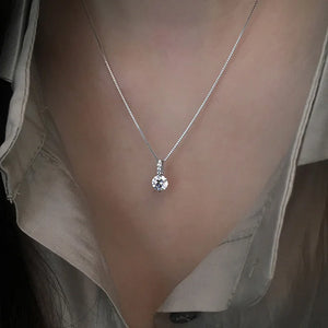 925 Silver Geometric Drop Zircon Choker Necklace