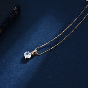 925 Silver Geometric Drop Zircon Choker Necklace