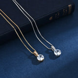 925 Silver Geometric Drop Zircon Choker Necklace