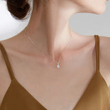925 Silver Geometric Drop Zircon Choker Necklace