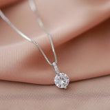 925 Silver Geometric Drop Zircon Choker Necklace