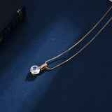 925 Silver Geometric Drop Zircon Choker Necklace