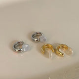 925 Silver Geometric Ear Clip Vintage C Shape Earrings