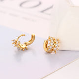 925 Silver Geometric Zircon Hoop Earrings Women Accessories