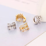 925 Silver Geometric Zircon Hoop Earrings Women Accessories