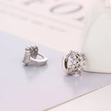 925 Silver Geometric Zircon Hoop Earrings Women Accessories