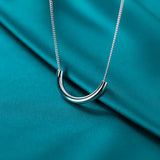 925 Silver Geometric Half Arc Pendants Choker Necklace for Women