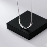 925 Silver Geometric Half Arc Pendants Choker Necklace for Women
