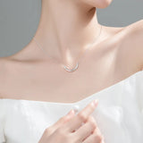 925 Silver Geometric Half Arc Pendants Choker Necklace for Women