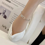 925 Silver Hexagonal Letter Bracelet Personality Punk Jewelry