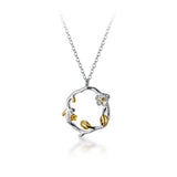 925 Silver Geometric Hollow Circle Necklace For Women