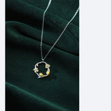 925 Silver Geometric Hollow Circle Necklace For Women