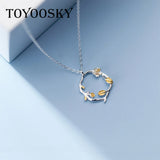 925 Silver Geometric Hollow Circle Necklace For Women