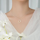 925 Silver Geometric Hollow Circle Necklace For Women