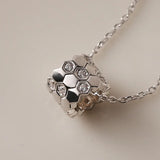 925 Silver Honeycomb Rolling Bead Necklace For Women