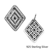 925 Silver Geometric Lines Stud Earrings DIY Women Earring Jewelry