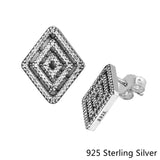 925 Silver Geometric Lines Stud Earrings DIY Women Earring Jewelry