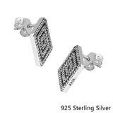 925 Silver Geometric Lines Stud Earrings DIY Women Earring Jewelry