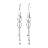 925 Silver Tassel Drop Earrings - Wedding Jewelry