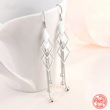 925 Silver Tassel Drop Earrings - Wedding Jewelry