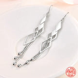 925 Silver Tassel Drop Earrings - Wedding Jewelry